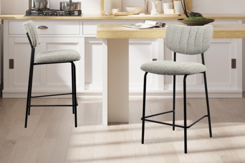Chaise de comptoir 'Antura' Tissu Ote Lisa 453 Gris clair