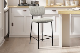 Chaise de comptoir 'Antura' Tissu Ote Lisa 453 Gris clair