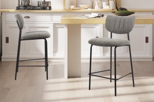 Chaise de comptoir 'Antura' Tissu Ote Lisa 456 Gris foncé