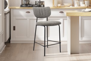 Chaise de comptoir 'Antura' Tissu Ote Lisa 456 Gris foncé