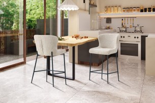 Chaise de comptoir 'Lisa' Bouclé Beige