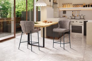 Chaise de comptoir 'Lisa' Bouclé Sable