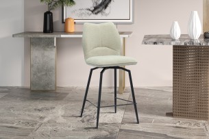 Chaise de comptoir 'Lara' Tissu Ote Sea 140 Pivotant Ecru