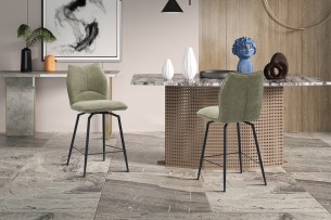 Chaise de comptoir 'Lara' Tissu Ote Sea 173 Pivotant Sable