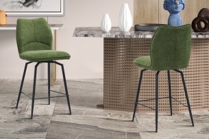 Chaise de comptoir 'Lara' Tissu Ote Sea 360 Pivotant Vert