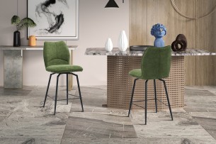 Chaise de comptoir 'Lara' Tissu Ote Sea 360 Pivotant Vert