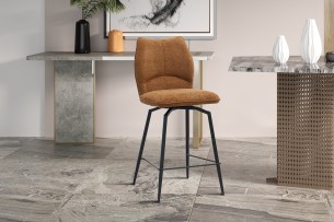 Chaise de comptoir 'Lara' Tissu Ote Sea 500 Pivotant Rouille