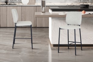 Chaise de comptoir 'Sophia' Tissu Beige