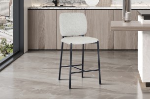 Chaise de comptoir 'Sophia' Tissu Beige