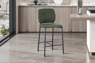 Chaise de comptoir 'Sophia' Tissu Vert