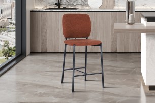 Chaise de comptoir 'Sophia' Tissu Rouille