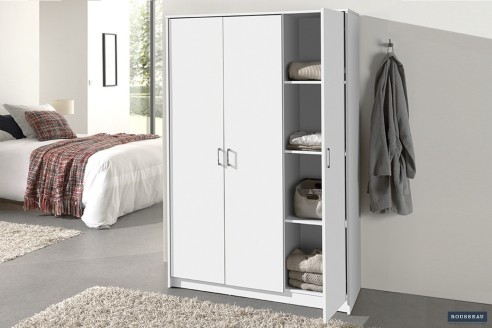 Armoire 'Ray' 3 portes Blanc