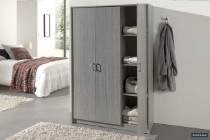 Armoire 'Ray' 3 portes Chêne gris