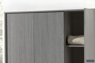 Armoire 'Ray' 3 portes Chêne gris