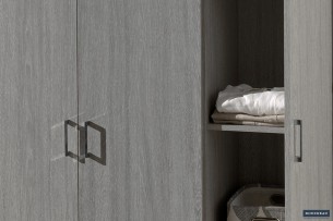 Armoire 'Ray' 3 portes Chêne gris