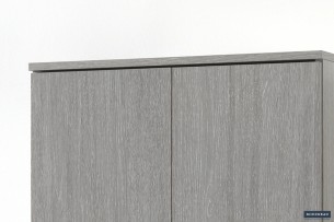 Armoire de rangement 'Ray' 2 portes et 4 étagères Chêne gris