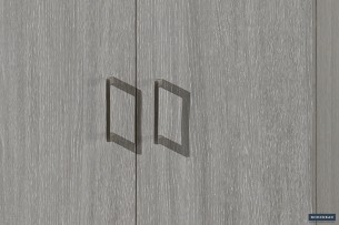 Armoire de rangement 'Ray' 2 portes et 4 étagères Chêne gris
