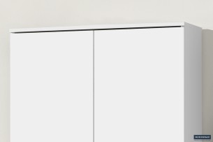 Armoire de rangement 'Ray' 2 portes et 4 étagères Blanc