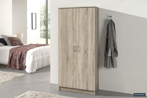 Armoire de rangement 'Ray' 2 portes et 4 étagères Sonoma