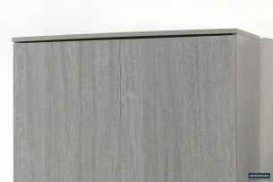 Armoire de rangement 'Ray' 2 portes et 4 étagères Chêne gris