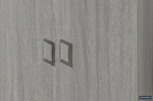 Armoire de rangement 'Ray' 2 portes et 4 étagères Chêne gris