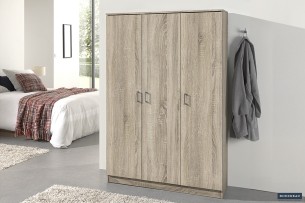 Armoire de rangement 'Ray' 3 portes et 4 étagères Sonoma