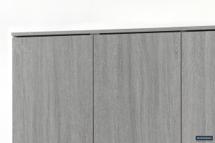 Armoire de rangement 'Ray' 3 portes et 4 étagères Chêne gris