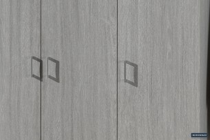 Armoire de rangement 'Ray' 3 portes et 4 étagères Chêne gris