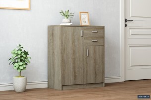 Commode 'Space' 2 portes 2 tiroirs Sonoma