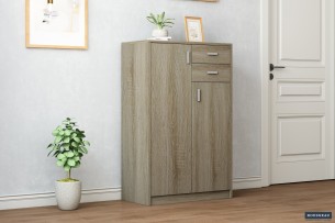 Commode 'Space' 2 portes 2 tiroirs Sonoma