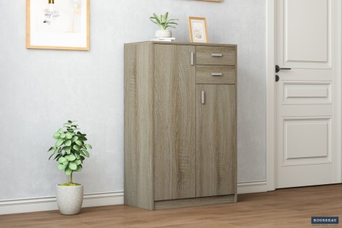 Commode 'Space' 2 portes 2 tiroirs Sonoma