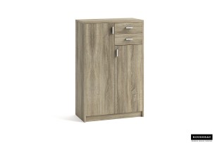 Commode 'Space' 2 portes 2 tiroirs Sonoma