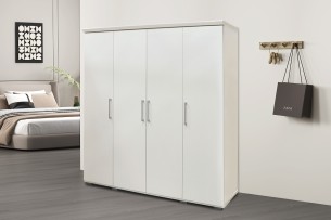 Armoire 'Mike' 4 portes Blanc