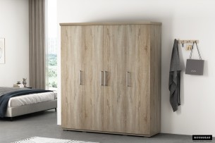 Armoire 'Mike' 4 portes Sonoma