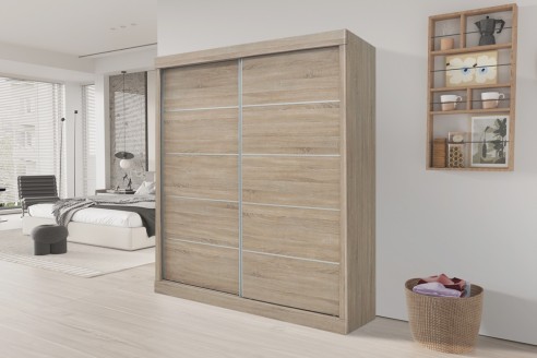 Armoire 'Mike' 2 Portes Coulissantes Sonoma