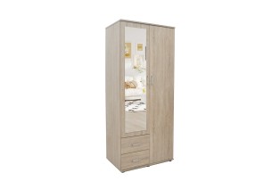 Armoire 'Marc' 2 portes avec miroir Sonoma