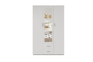 Armoire 'Marc' 3 portes avec miroir Blanc