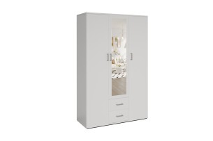 Armoire 'Marc' 3 portes avec miroir Blanc