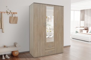 Armoire 'Marc' 3 portes avec miroir Sonoma