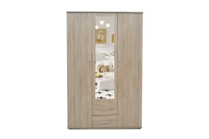 Armoire 'Marc' 3 portes avec miroir Sonoma