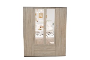 Armoire 'Marc' 4 portes avec 2 miroirs Sonoma