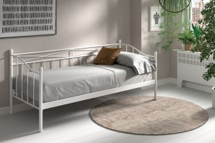 Lit 'Sablo' 90x200 avec sommier Blanc