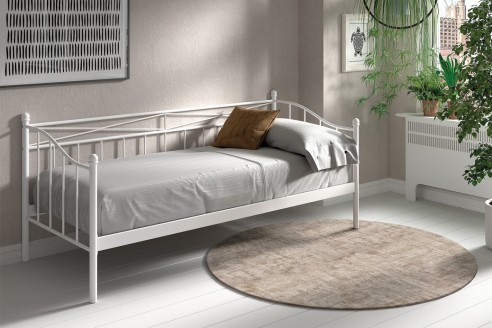 Lit 'Sablo' 90x200 avec sommier Blanc