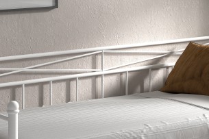 Lit 'Sablo' 90x200 avec sommier Blanc