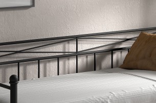 Lit 'Sablo' 90x200 avec sommier Noir
