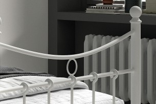 Lit 'Sacha' 90x200 avec sommier Blanc