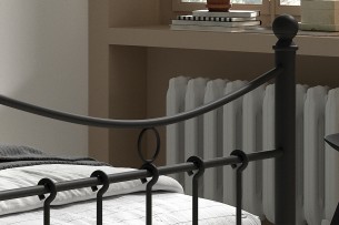 Lit 'Sacha' 90x200 avec sommier Noir