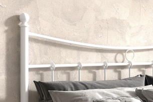 Lit 'Sacha' 140x200 avec sommier Blanc