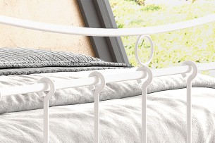 Lit 'Sacha' 140x200 avec sommier Blanc
