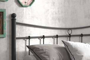 Lit 'Sacha' 160x200 avec sommier Noir